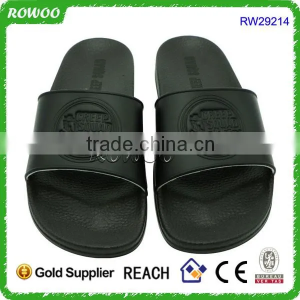 Black PU Sole Brand Slide Sandal Outdoor/bedroom Slippers for Men photo-3