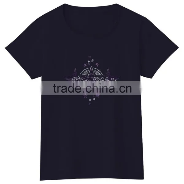 Summer Girls Cotton Tee Rhinestones Iron on Tshirt photo-3