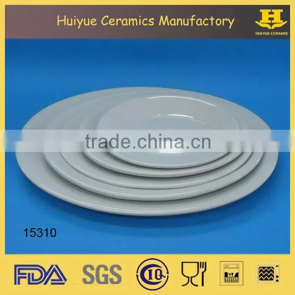 Porcelain White Oval Shallow Dinner Plate for Hotel photo-2