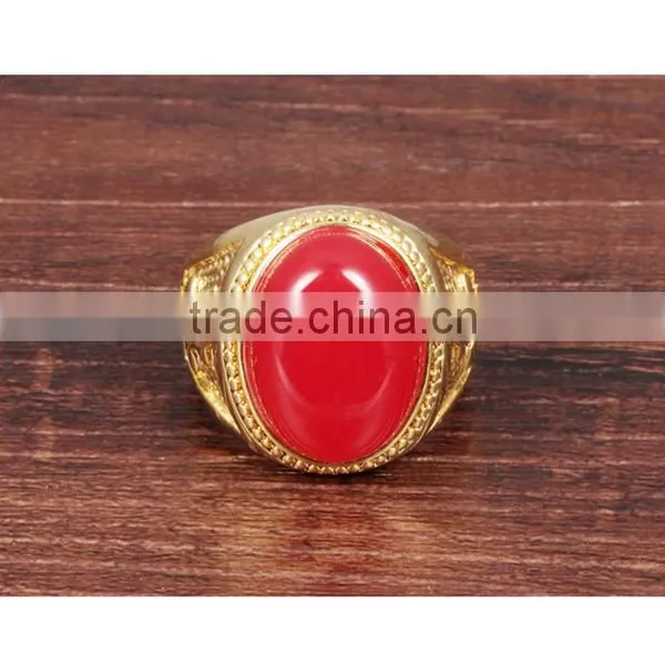Copper Gold Plated Jewelry Stone Agate Ring Model Woman photo-2
