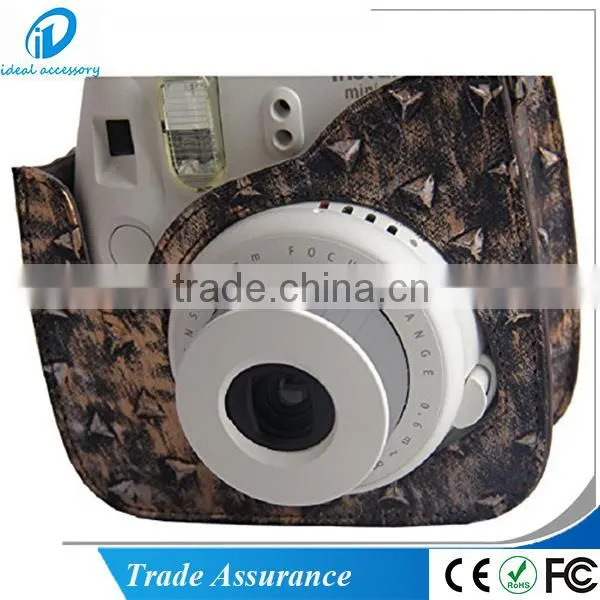 Metallic Style Fujifilm Pu Leather Instax Mini8/Mini8 + Instant Film Camera Case Bag With Removable Bag Strap photo-5