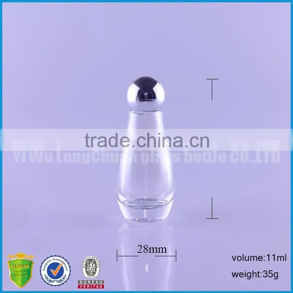 Wholesale Clear 8ml 12ml Empty Cosmetic Glass Liquid Bottle With Metal Cap
