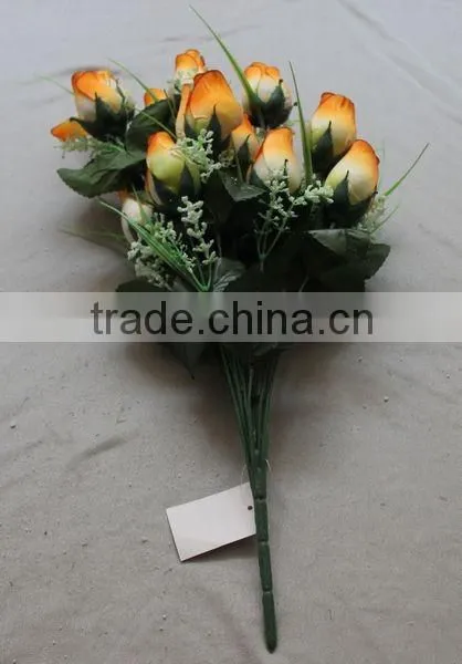 18 Heads Fatory Making Artificial Flower Rose Bud Silk Rose Bud photo-2