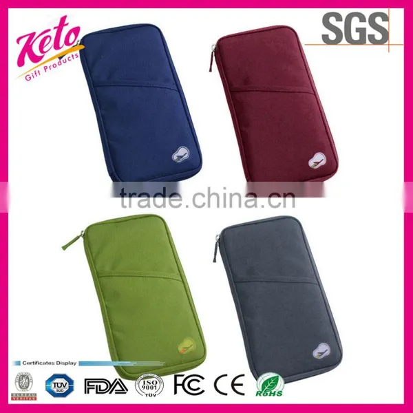 Outdoor Traveling Canvas Zipper Passport Storage Bag