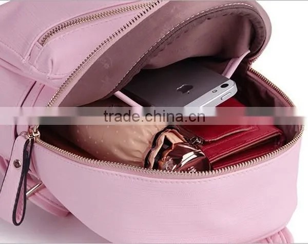 High Quality PU Leather Pink Girl Backpack photo-5