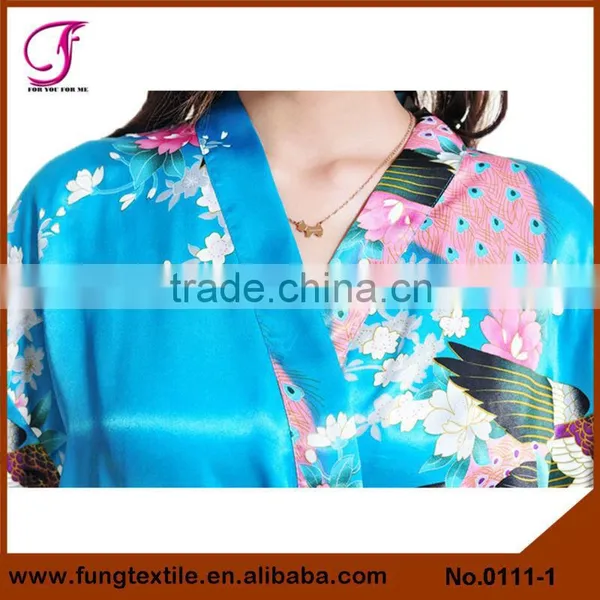 0111 Women Long Peacock Robe photo-2