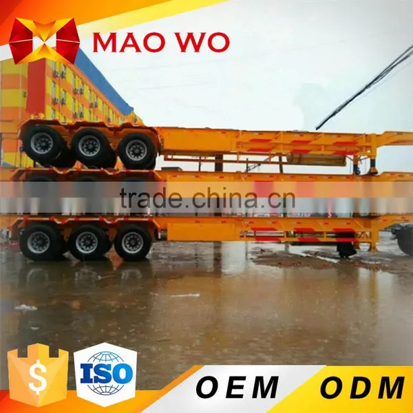 Hot Sale 3 Axle 50tons 40 ft Container Skeleton Used Trailer for UK photo-2