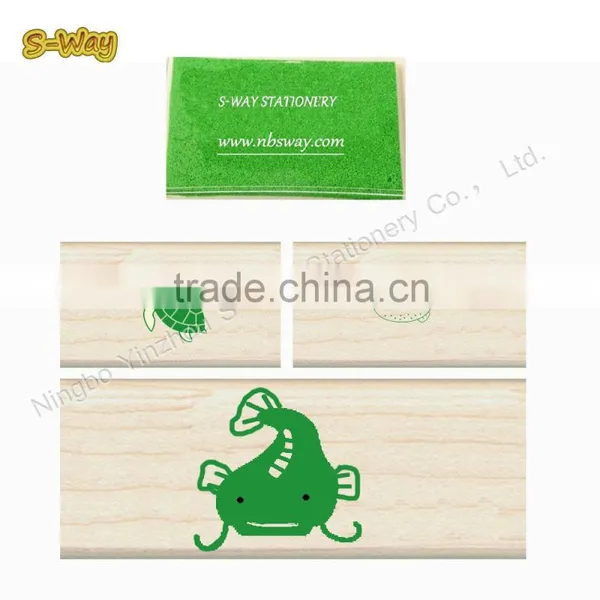 Mini Cartoon Wood Mounted Rubber Stamp Seal Box Kit for DIY photo-5