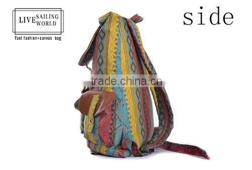 Fashion Laptop Canvas Backpack Bag for Girls photo-3