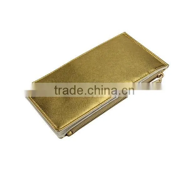 Zipper Closure Foldable Soft Pouch Bag Gold Wallet Case Shenzhen Factory Wallet Leather Case photo-6