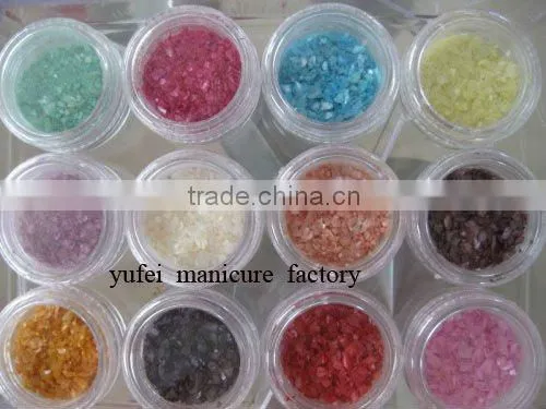 12 Colors Crushed Oyster Shell Powder Nail Art UV Gel Acrylic