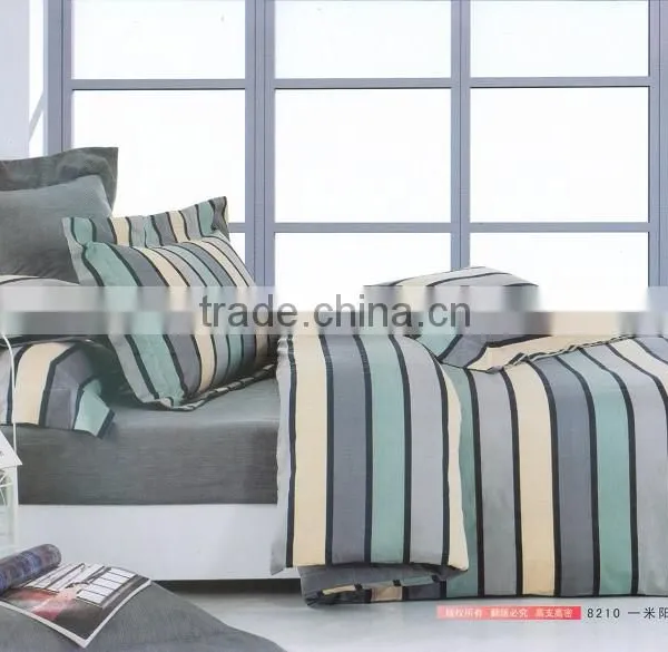 100% Cotton Nice Printed Elegant Stripe Bedding Set Duvet Cover Set Bedline