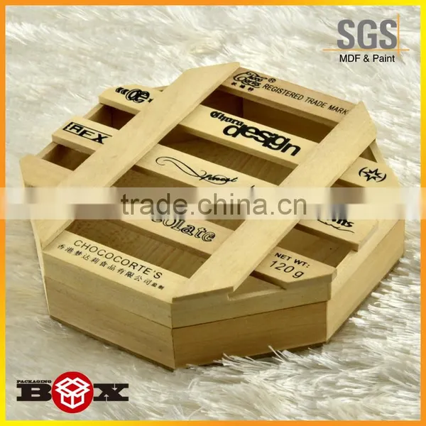 Octagonal Chocolate Balsa Wood Boxes