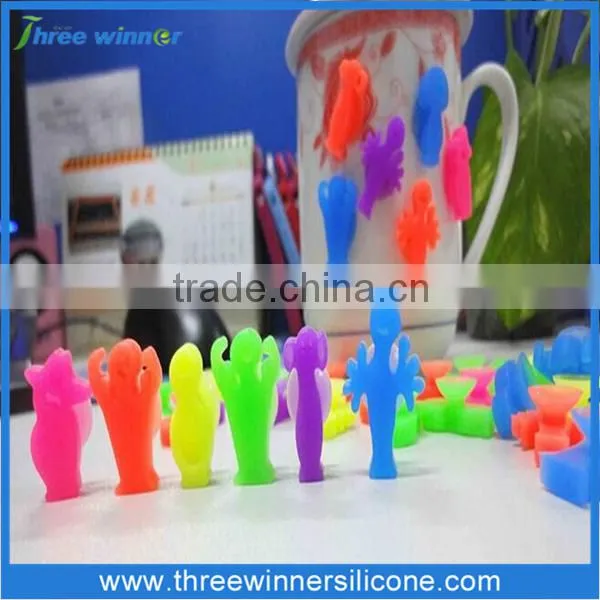 Suction Cup Wine Glass Marker Silicone Promotional Wine Markers photo-5