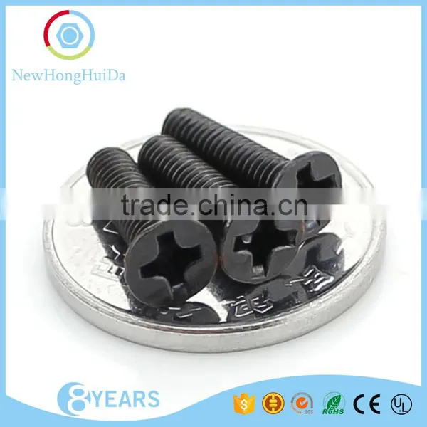 Carbon-steel Black Kilvery Cross Recessed Plated Flat Head Machine Screw photo-2