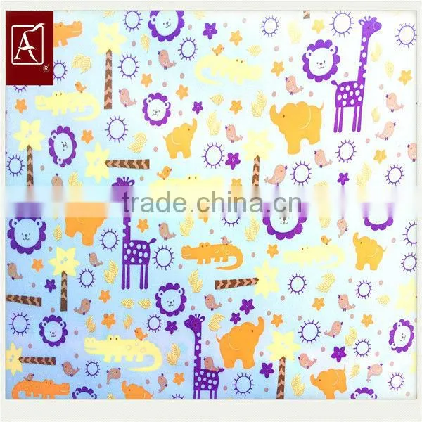 Printed/PU Coated Polyester Twill Preach Skin/ Microfiber Fabric