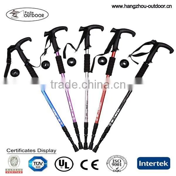 2015 Cheap Aluminum Alpenstock/High Quality Trekking Pole/OEM Walking Pole For Climbing