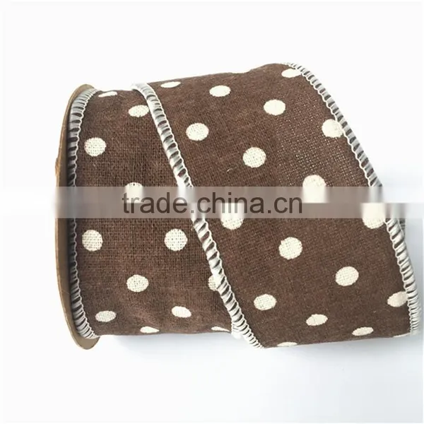 Linen Dots Christmas Ribbon Roll photo-3