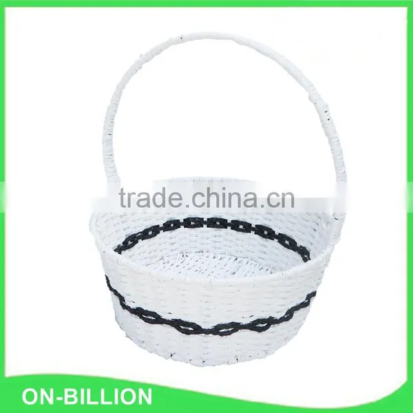 Set 3 Cheap Paper Rope Handmade Strong White Empty Gift Basket photo-3