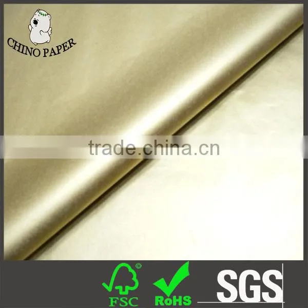 Luxury Wrapping Tissue Paper 17g Metallic Golden Color Silk Paper Wrap Gifts photo-3