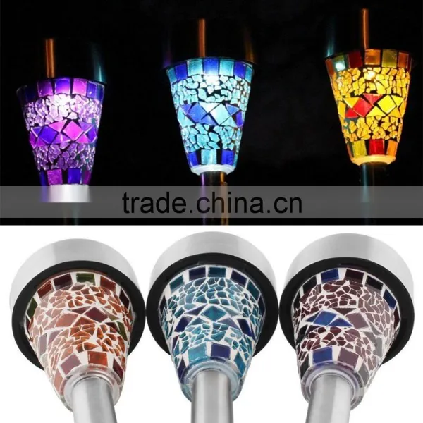 G0023 Beautiful Mosaic Solar Powered LED Garden Light Fiesta Lawn Path Landscape photo-3