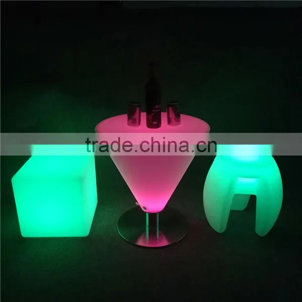 Bar Furniture Type and Commercial Furniture General Use Party LED Shining Bar Table and Chair photo-4