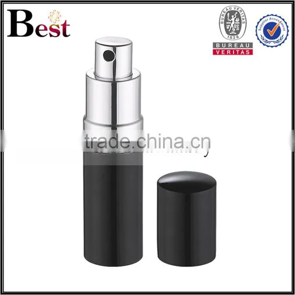 Cosmetic Packaging China 5ml Black Perfume Bottle Atomizer Mini Porkt Aluminum Outer Fragrance Perfume Glass Bottle photo-2