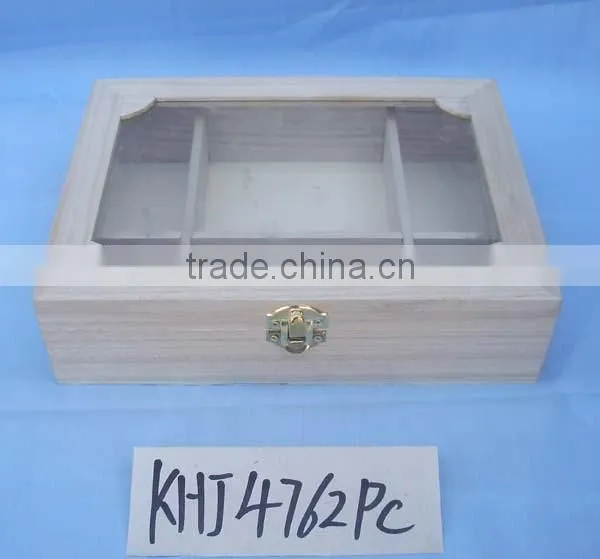 Custom Logo and Color 6 Compartment Solid Wooden Tea Box Accept OEM photo-2