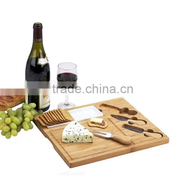 Aonong Natural Bamboo Cheese Board with Tool