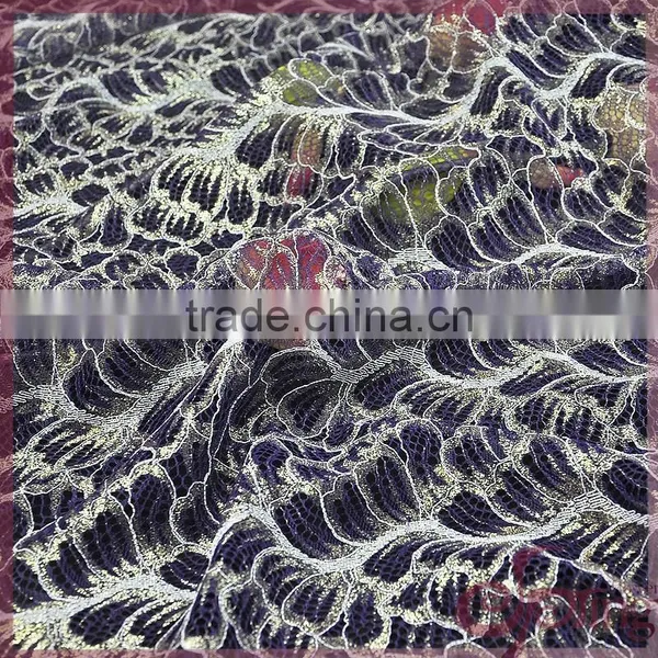 Pink/blue Metallic Tricot Knitting Wholesale African Fancy Lace Fabric for Dress/ Tops photo-5