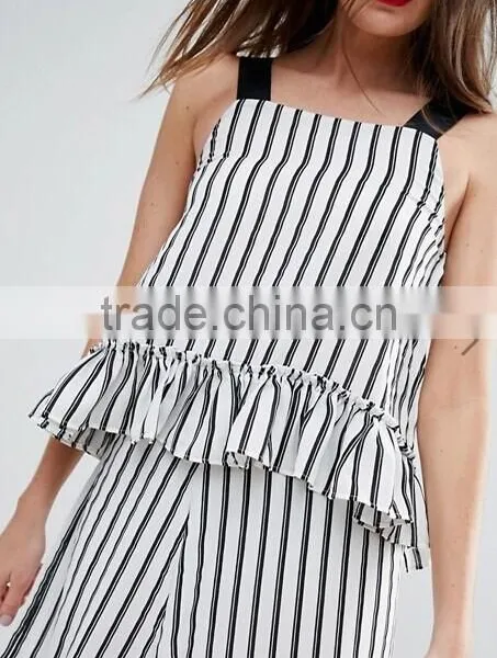 Fashion Stripe Set Crop Top and Panty Style Ith Ruffle photo-4