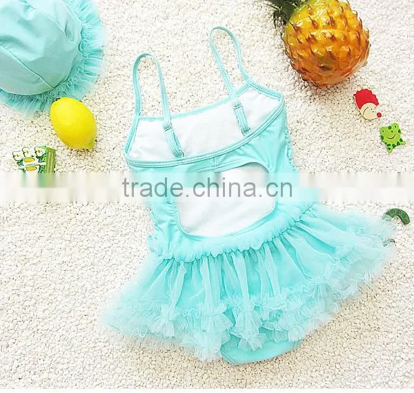 Baby Solid Color Lace Bikini New One Piece Swimming Wear Girl Bathing Suit for Summer Girl Swimming Suit photo-2