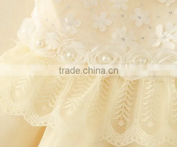 2017 Baby Girl Party Dress Children Frocks Designs Lace Sexy Harness Apricot Lovely Cotton Net Birthday Party Dresses photo-6