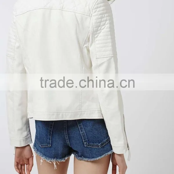Wholesale Cheap Girl PU Leather Moto Jacket photo-3