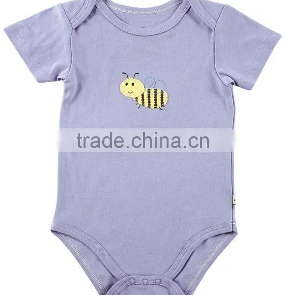 Unisex Applique Fox Summer Wear Short Sleeve Blank Pattern Custom Made Infant Cotton Smocked Baby Animal Romper photo-4
