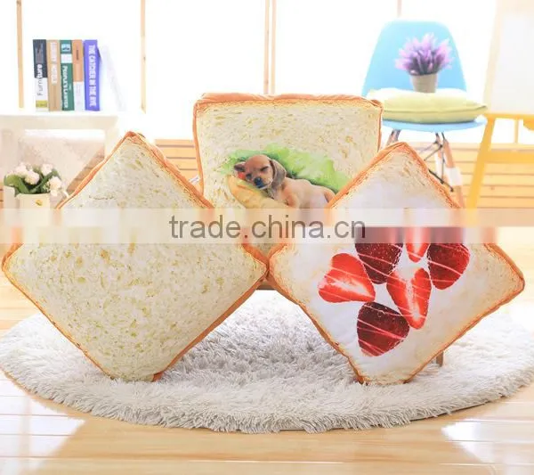 Cushion Pillow Soft Cat Bed Toast Butter Egg Funny Sponge Cushion photo-5