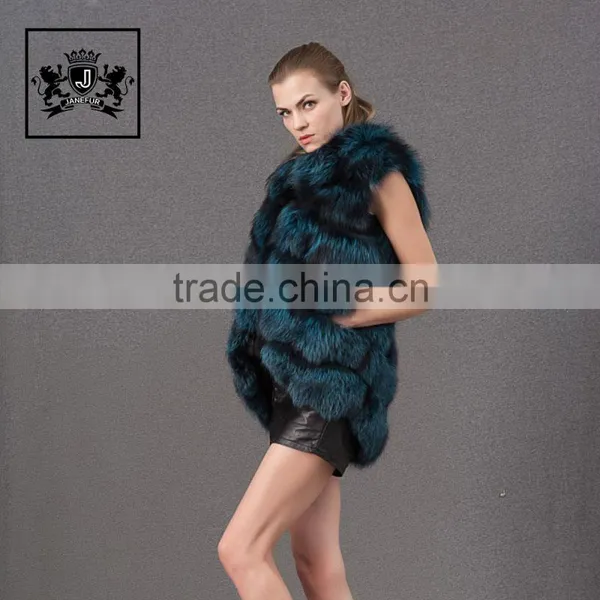 Factory Royal Wholesale Blue Fox Fur Vest Genuine Fox Fur Clothes