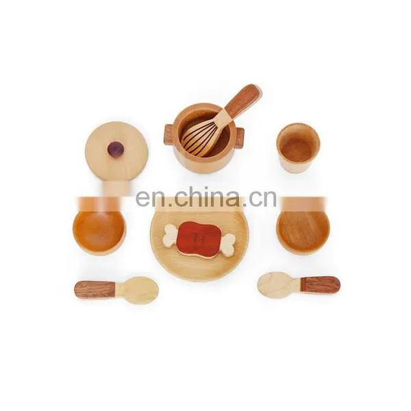 Hot Sell Early Educational Montessori Material Nature Wooden Toys Food And Kitchen Tools Blocks Sets For Kids photo-4