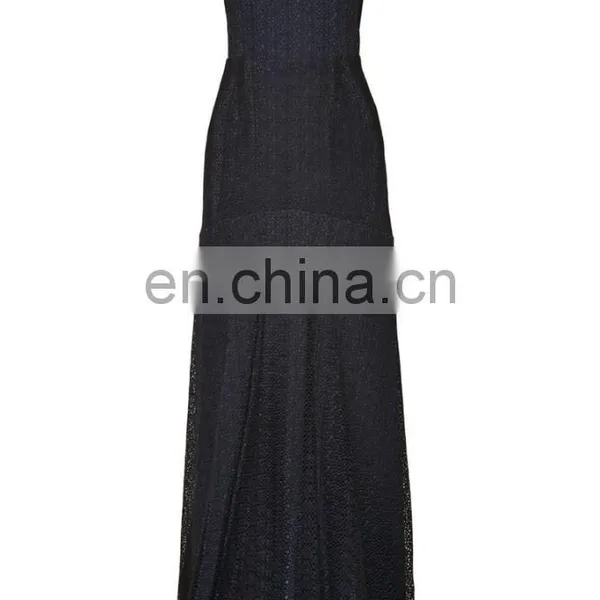Wholesale New Fashion Women Clothes Long Evening Party Wear Gown Black Crochet Sexy Evening Gown Dress photo-2