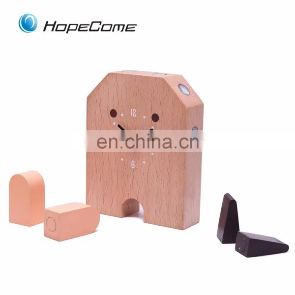 Supply Fashion Electric The Latest Design Home Decoration Fancy Wooden Digital Alarm Clock photo-6
