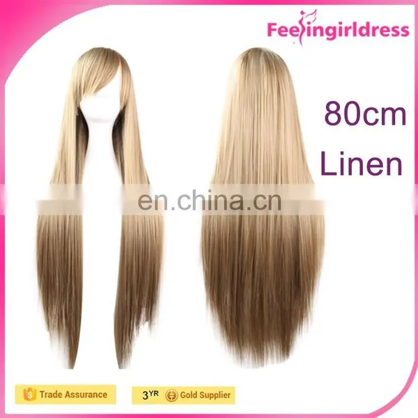68CM Straight Heat Friendly Hair Long Blonde Wig photo-5