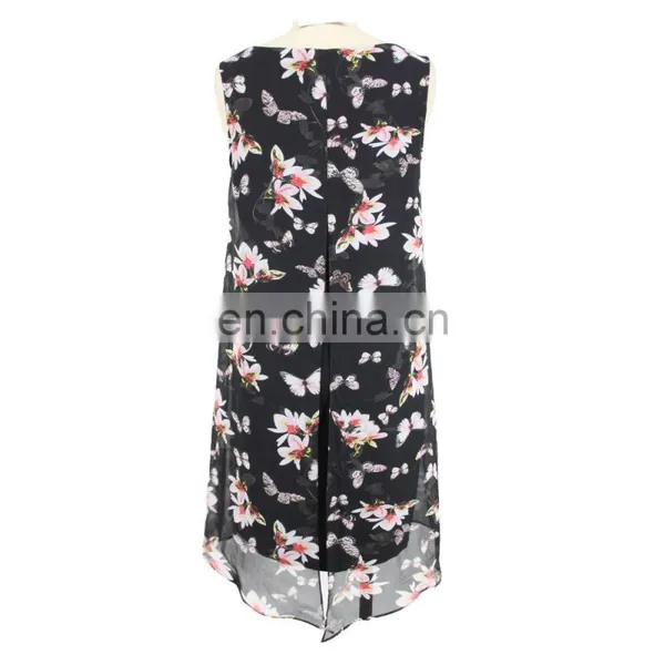 Floral Print Neck Trim Old Lady Tunic Guangzhou Manufacturer photo-6