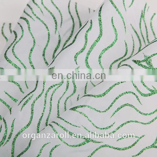 Fashion Dress Design Wave Shape Spraying Organza Fabric