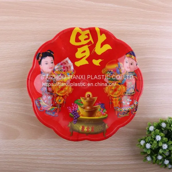 TX8008 PLASTIC SMALL SIZE ROUND PLATE CHEAP PLATE FOOD PLATE photo-4