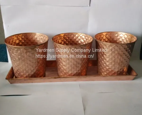 2018 Thre in One Copper Painting Finish Iron Flower Pot photo-3