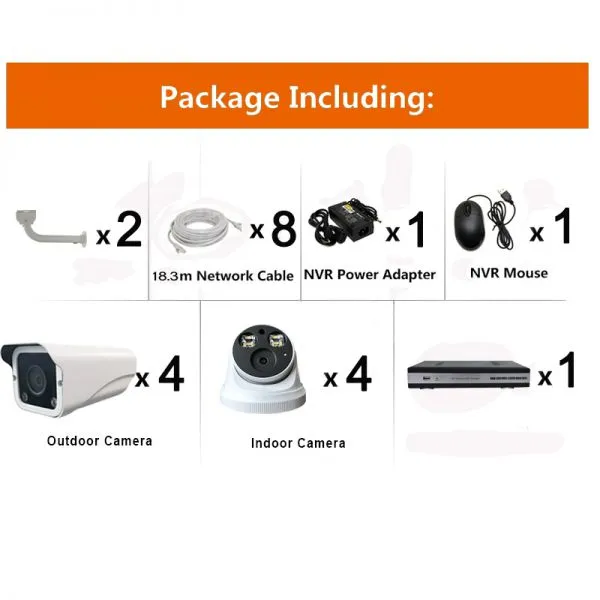 16chs H. 265 1080P Full Color in Day & Night Poe IP Camera Systems photo-5
