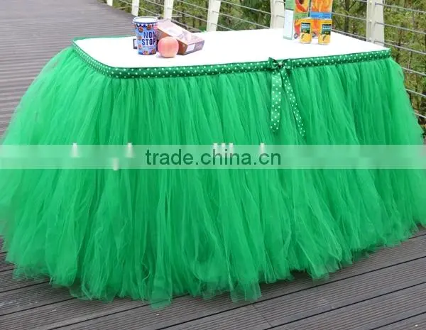 Home Decoration Tutu Tulle Table Skirt Cover Green SD103 photo-2