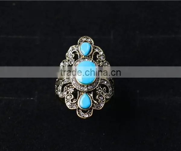 Classical Women Vintage Rhinestone Jewelry Ring photo-2