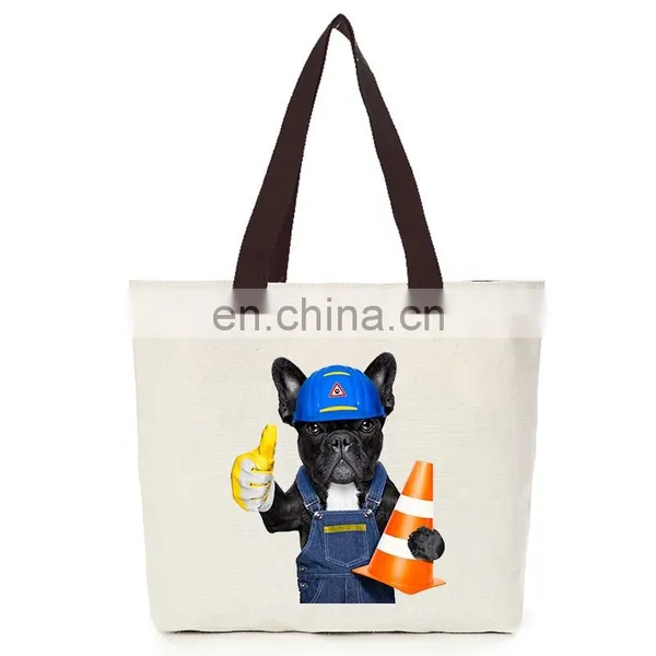 Cotton Canvas Cool Dog Tote Hand Shopping Bag photo-3