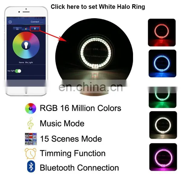 Led Headlights 4 Inch Headlamp Fog Light Off-road Refit With RGB Aperture Fit For Jeep Headlight photo-5